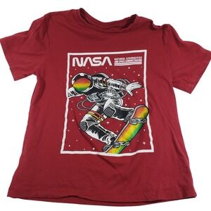 Eighty Eight Brand NASA Astronaut Skateboard T Shirt Kids Size 14 Red Cotton